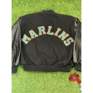 Vintage Chalkline Florida Marlins Jacket Mens XL Black  Rare‎ Baseball EUC RARE
